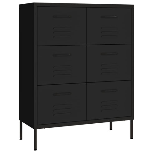 Lady Jillian -  Drawer Cabinet Black 80x35x101,5 cm Steel